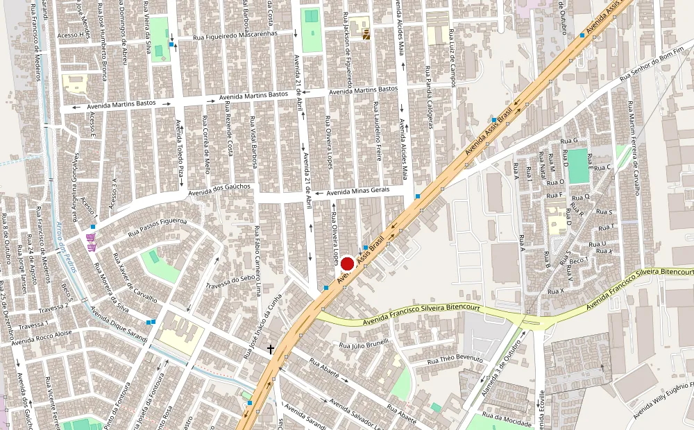 Mapa da localização da Móveis Santa Rita na Av. Assis Brasil, 6720